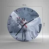 Wanduhr - Rund - Glasuhr - Frau Pferd Natur - 40x40cm - Produktbild-Vorschau 3