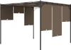 vidaXL Gartenpavillon mit Seitenvorhang 3x3x2,25 m Taupe Produktbild-Vorschau 6