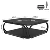 100 cm Couchtisch Quadratisch, Wohnzimmertisch, Schwarz Produktbild-Vorschau 2