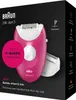 The image shows the packaging of a pink Braun Silk-épil 3 epilator. Produktbild-Vorschau