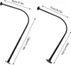 Two L-shaped shower curtain rods with dimensions indicated by text overlays. Podgląd zdjęcia produktu