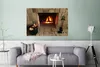 MuchoWow® Poster Feuerstelle in einer Steinwand 120x80 cm - Produktbild-Vorschau 5