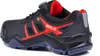 A side view of a black and red safety shoe. Produktbild-Vorschau