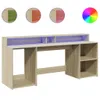 vidaXL LED stůl Sonoma dub 200x55x91 cm materiál na bázi Náhled obrázku produktu 1