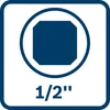 A graphic icon indicating a 1/2 inch drive size, likely for a tool. Voir les images du produit