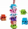 A collection of colorful, cube-shaped animal toys stacked and arranged on a white background. Produktbild-Vorschau