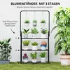 Outsunny 3-Etagen Pflanzenständer mit Haken, Blumenständer Produktbild-Vorschau 4