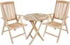 A wooden folding table and two chairs. Produktbild-Vorschau