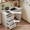 HOMCOM Moderner platzsparender Schreibtisch mit 3 Produktbild-Vorschau 4