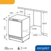 A technical drawing with dimensions for an under-counter freezer, showing installation requirements. Produktbild-Vorschau