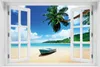 Wallario Poster mit Fenster-Illusion: Urlaub am Produktbild-Vorschau 1