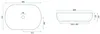 Technical drawings of a sink with dimensions. Náhled obrázku produktu