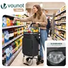 VOUNOT® Hliníkový nákupní vozík na schody, nákupní vozík Náhled obrázku produktu 2