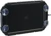 A black solar battery charger with four suction cups on a white background. Produktbild-Vorschau