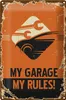 Blechschild Retro 20x30cm Auto my garage my rules Produktbild-Vorschau 2