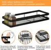 Gewürzregal Wand ohne Bohren 2er Set Edelstahl Schwarz 35 x Produktbild-Vorschau 3