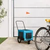 vidaXL Príves na bicykel Psy Modrá a čierna Oxford tkanina Náhľad obrázku produktu 2
