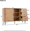 Flieks Kommode Wohnzimmerschrank mit Rattan-Schiebetüren, Produktbild-Vorschau 7