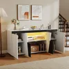 Merax Sideboard avec LED, commode brillante avec 3 armoires Voir les images du produit 3