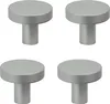 Boutons de meubles ronds et élégants en aluminium argenté, Voir les images du produit 1