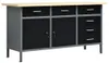 vidaXL Arbeitstisch Schwarz 160 x 60 x 85 cm Stahl Produktbild-Vorschau 8