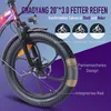 Close-up of an electric bicycle wheel with marketing text and icons. Produktbild-Vorschau