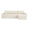 A cream-colored sectional sofa with a round pillow on a white background. Anteprima dell’immagine prodotto