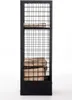 A black metal firewood rack with logs inside, shown against a white background. Podgląd zdjęcia produktu