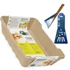 A disposable cat litter box with a scoop and packaging. Anteprima dell’immagine prodotto