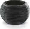 A dark gray, spherical planter with a textured, ribbed surface sits on a white background. Náhľad obrázku produktu