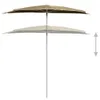 vidaXL Mezzo ombrellone con asta 180x90 cm Taupe Anteprima dell’immagine prodotto 4