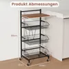 Vozík so 4 úrovňami, vozík s košíkmi na ovocie a zeleninu s Náhľad obrázku produktu 8