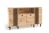 Sideboard breite Kommode Laura VI Eiche Holz in Natur Produktbild-Vorschau 2
