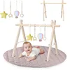 Lionelo Anis Set Baby-Gym in legno con tappetino – Anteprima dell’immagine prodotto 1