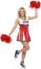 A woman in a cheerleader costume posing with pom-poms. Produktbild-Vorschau