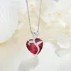 Herz Kette Damen 925 Silber Geburtsstein Anhänger Rose Produktbild-Vorschau 3