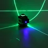 A 4D 16-line green laser leveler is shown emitting green laser lines in a dark environment, with a blue light emanating from the device. Náhled obrázku produktu