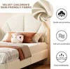 Lit d'enfant UnboxG 90 x 190 cm, beige, en velours, avec Voir les images du produit 3