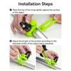 Instructions for attaching a sport camera strap to an object. Produktbild-Vorschau