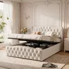 Letto imbottito INONEFT, modello boxspring, 140x200 cm, con Anteprima dell’immagine prodotto 1