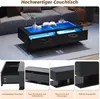 okwish Hochglanz Couchtisch Kaffeetisch mit Zwei Schubladen Produktbild-Vorschau 4