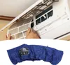 Top image shows hands cleaning an air conditioner. Bottom image shows a blue cleaning cover. Náhled obrázku produktu