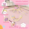 A children's indoor climbing set with various components, presented on a pink mat with illustrative overlays highlighting features. Náhled obrázku produktu