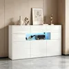 Merax Hochglanz Sideboard mit LED und 5 Metallbeinen, Produktbild-Vorschau 2