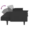The Living Store Schlafsofa 2-Sitzer mit 2 Kissen Schwarz Produktbild-Vorschau 9