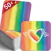 50 sottobicchieri motivo cuore arcobaleno, decorazione per Anteprima dell’immagine prodotto 2