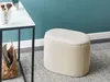 BELIANI Pouf Hellbeige Samtstoff Plissiert Oval mit Produktbild-Vorschau 2