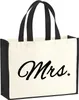 Huuraa Jutetasche Mrs. Schriftzug 21 Liter Black Jute und Produktbild-Vorschau 1