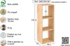 A diagram and descriptive text for a wooden shelving unit. Podgląd zdjęcia produktu