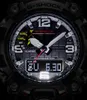 A close-up view of a G-Shock Mudmaster watch face, highlighting its features and digital display. Produktbild-Vorschau